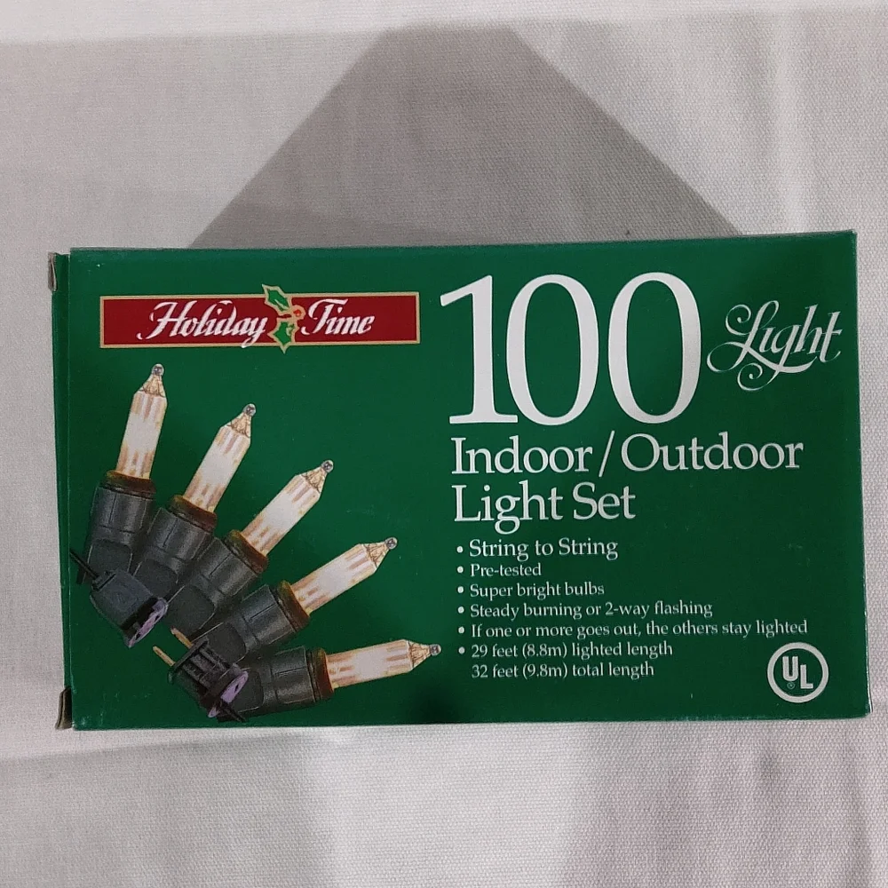 NEW Holiday Time 100 Indoor/Outdoor Clear String Lights